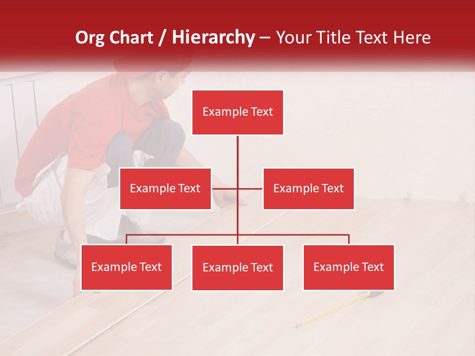 A Man In Red Shirt And White Pants Working On A Wooden Floor PowerPoint Template