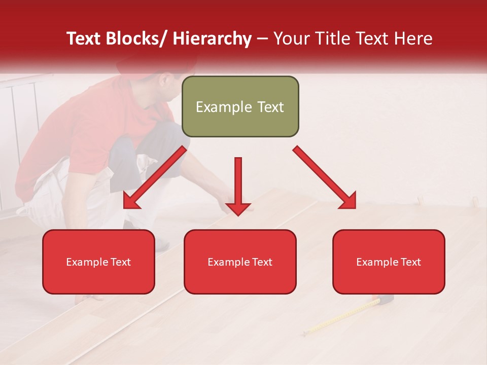 A Man In Red Shirt And White Pants Working On A Wooden Floor PowerPoint Template