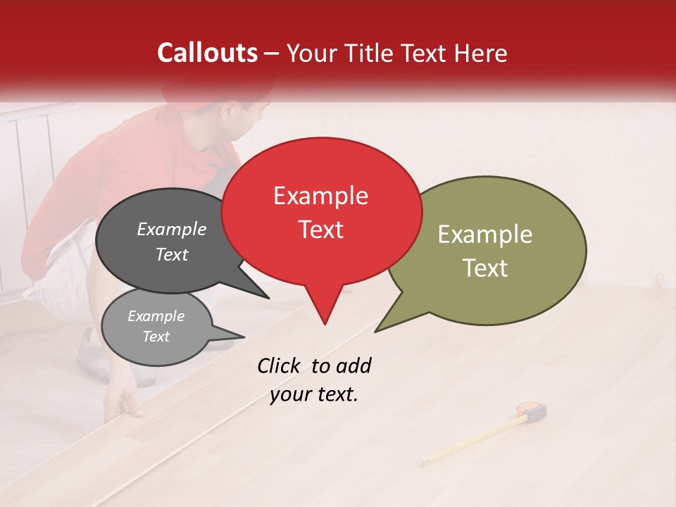 A Man In Red Shirt And White Pants Working On A Wooden Floor PowerPoint Template