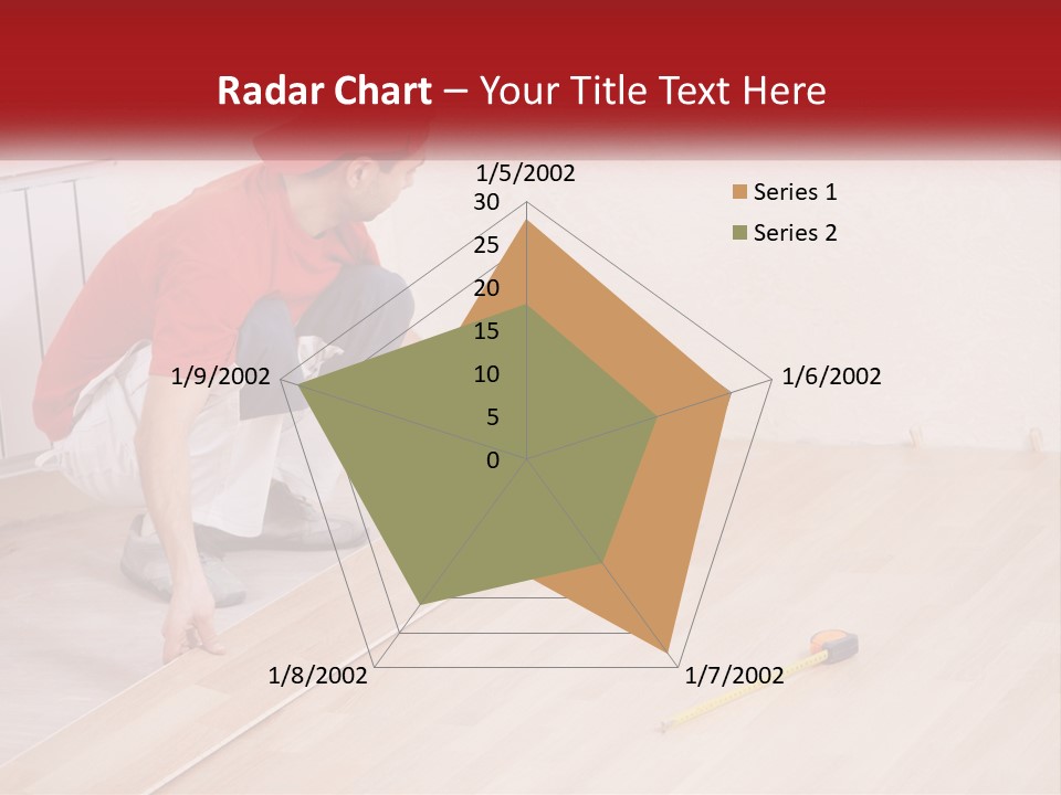A Man In Red Shirt And White Pants Working On A Wooden Floor PowerPoint Template