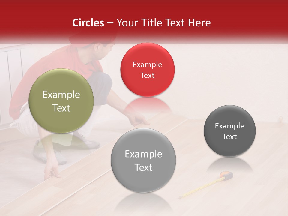 A Man In Red Shirt And White Pants Working On A Wooden Floor PowerPoint Template