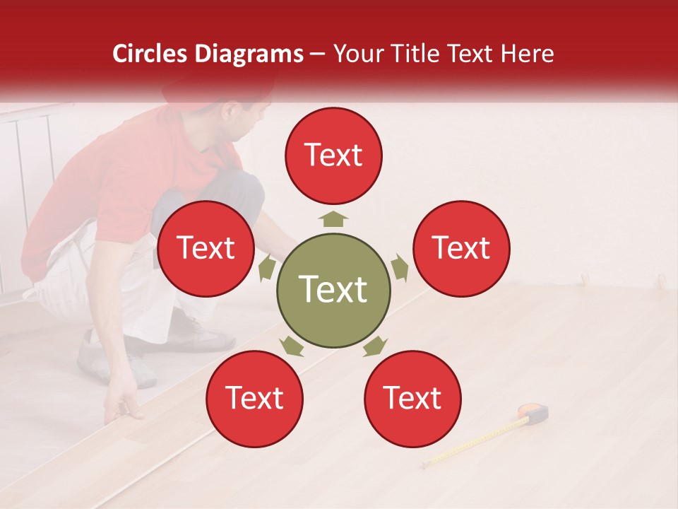 A Man In Red Shirt And White Pants Working On A Wooden Floor PowerPoint Template