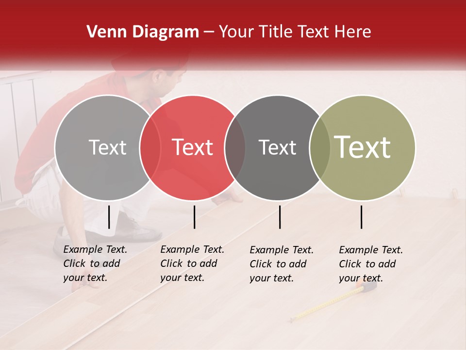 A Man In Red Shirt And White Pants Working On A Wooden Floor PowerPoint Template