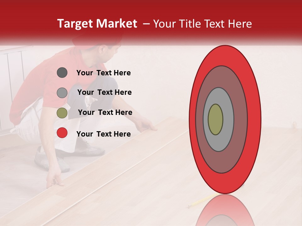 A Man In Red Shirt And White Pants Working On A Wooden Floor PowerPoint Template