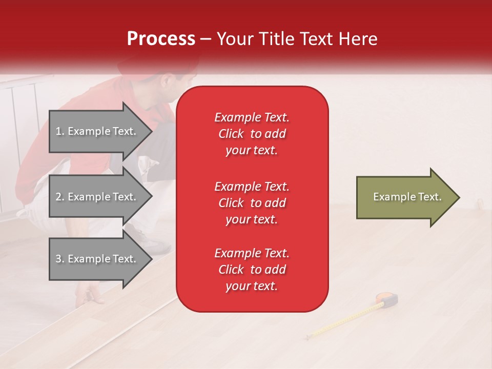 A Man In Red Shirt And White Pants Working On A Wooden Floor PowerPoint Template