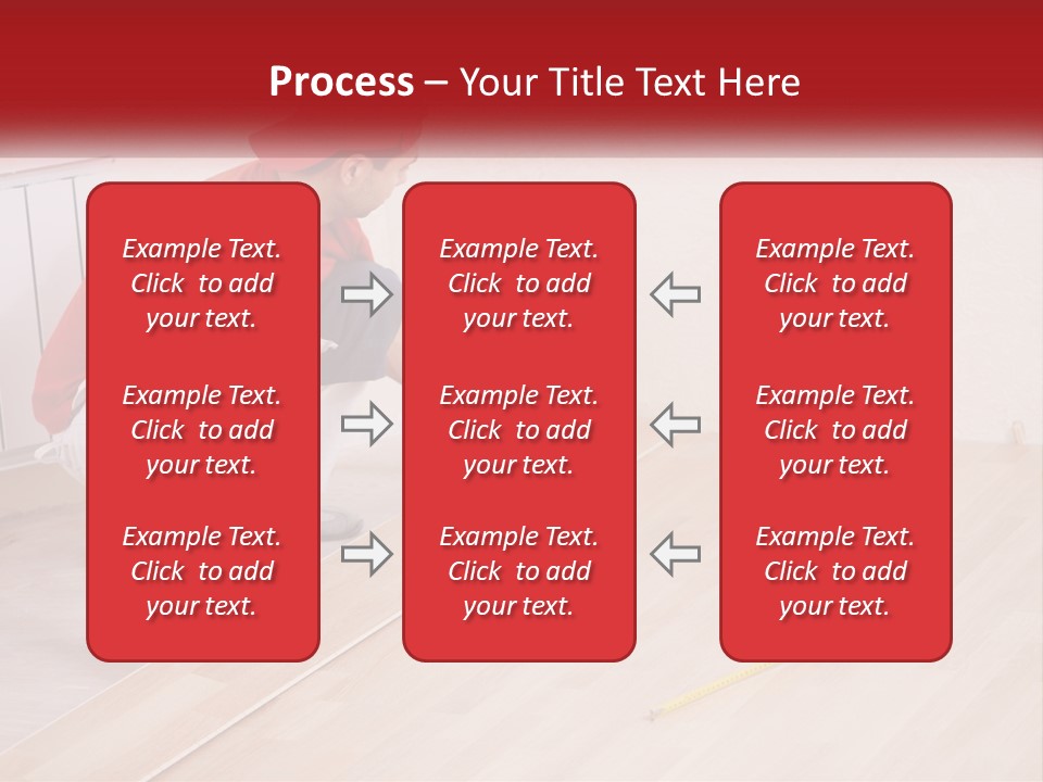 A Man In Red Shirt And White Pants Working On A Wooden Floor PowerPoint Template