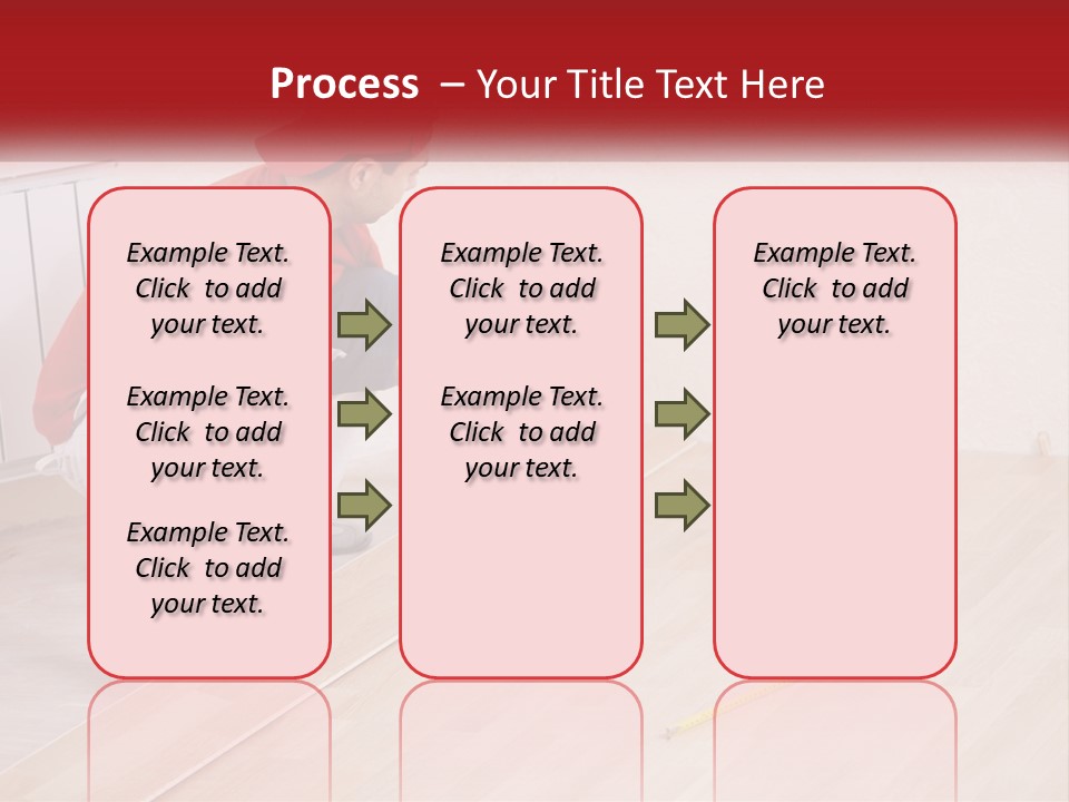 A Man In Red Shirt And White Pants Working On A Wooden Floor PowerPoint Template