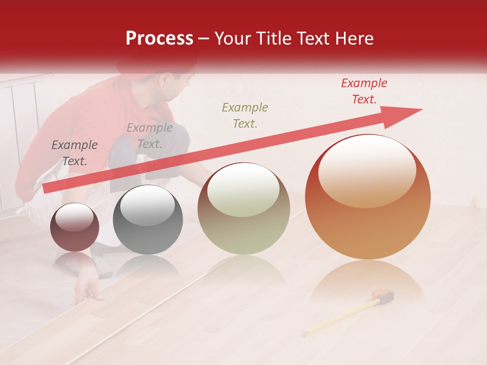 A Man In Red Shirt And White Pants Working On A Wooden Floor PowerPoint Template