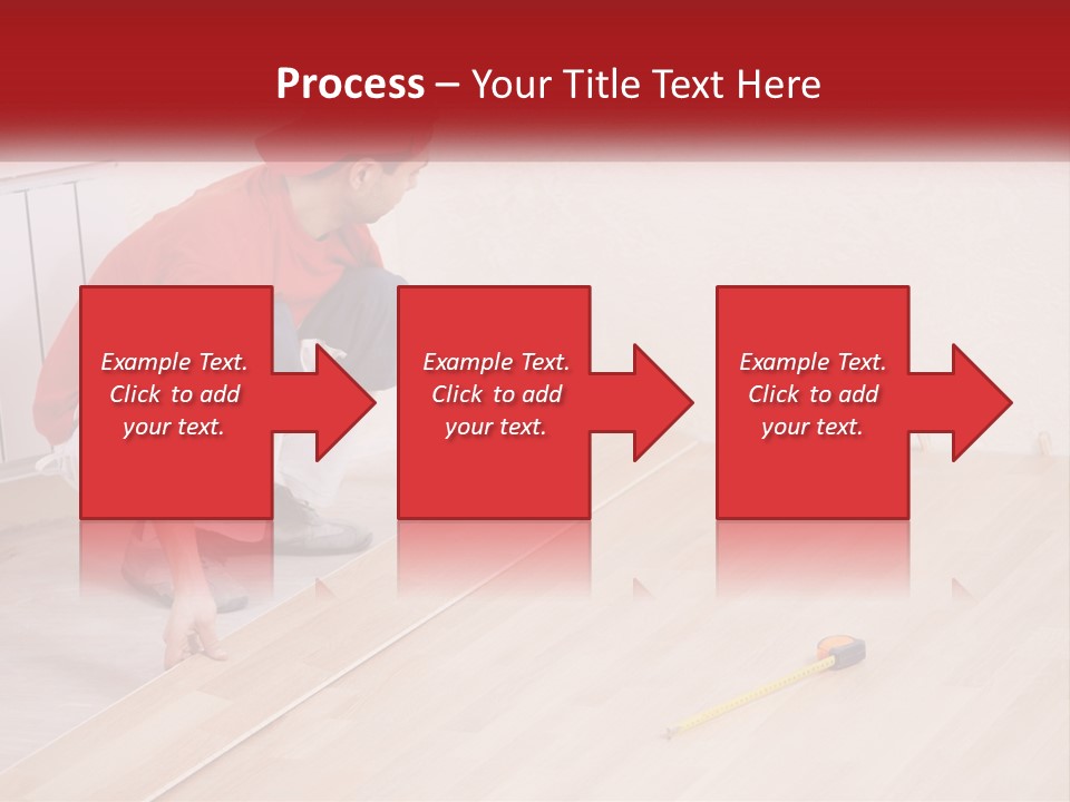 A Man In Red Shirt And White Pants Working On A Wooden Floor PowerPoint Template