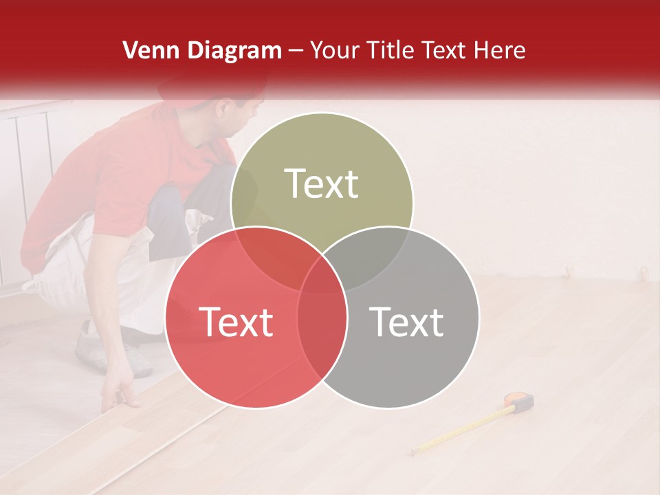 A Man In Red Shirt And White Pants Working On A Wooden Floor PowerPoint Template
