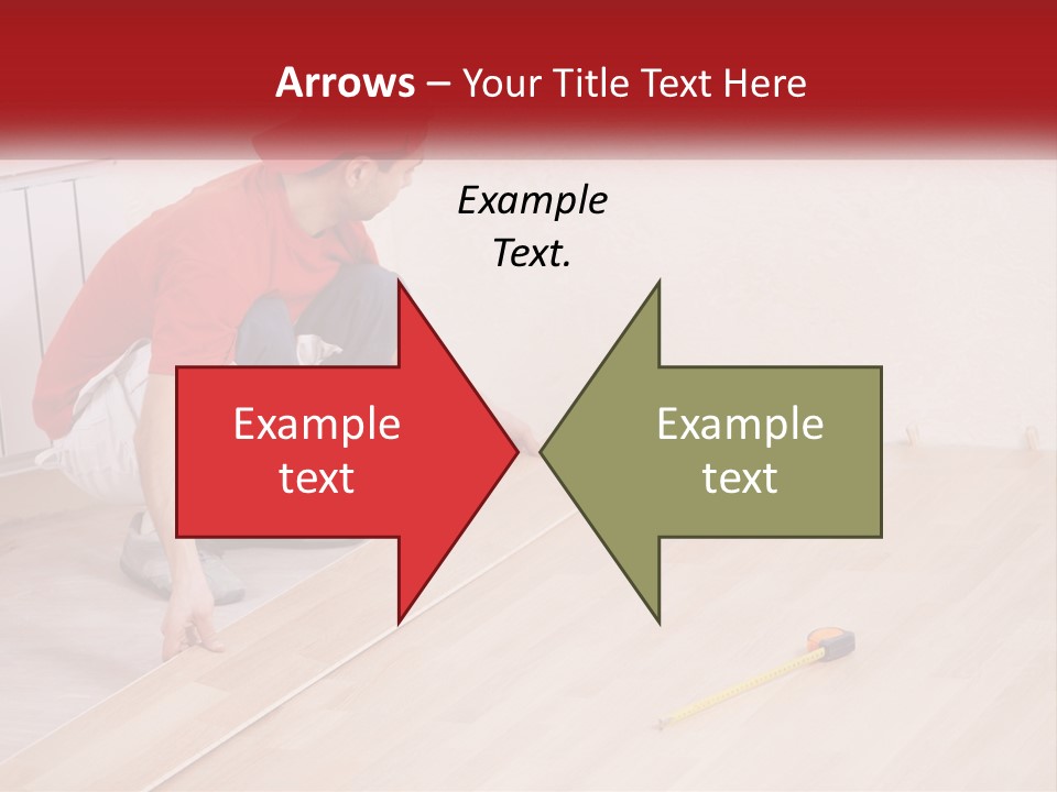 A Man In Red Shirt And White Pants Working On A Wooden Floor PowerPoint Template