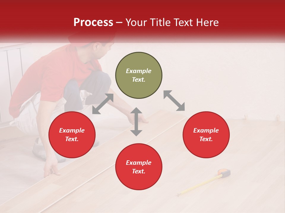 A Man In Red Shirt And White Pants Working On A Wooden Floor PowerPoint Template