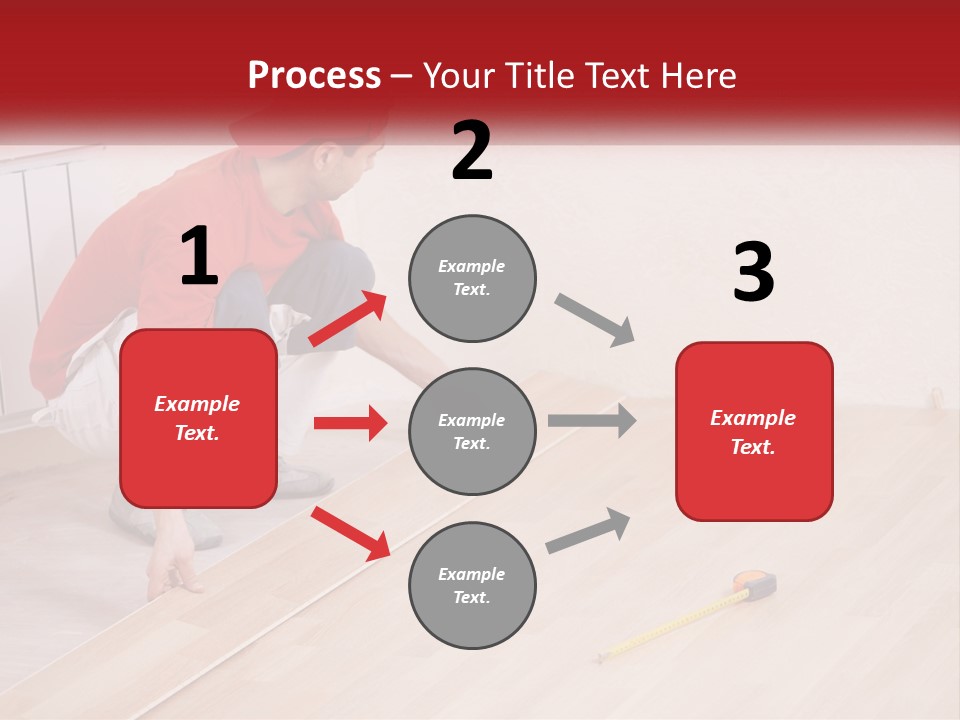 A Man In Red Shirt And White Pants Working On A Wooden Floor PowerPoint Template