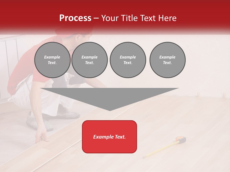 A Man In Red Shirt And White Pants Working On A Wooden Floor PowerPoint Template