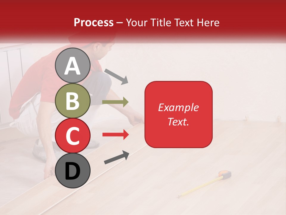 A Man In Red Shirt And White Pants Working On A Wooden Floor PowerPoint Template