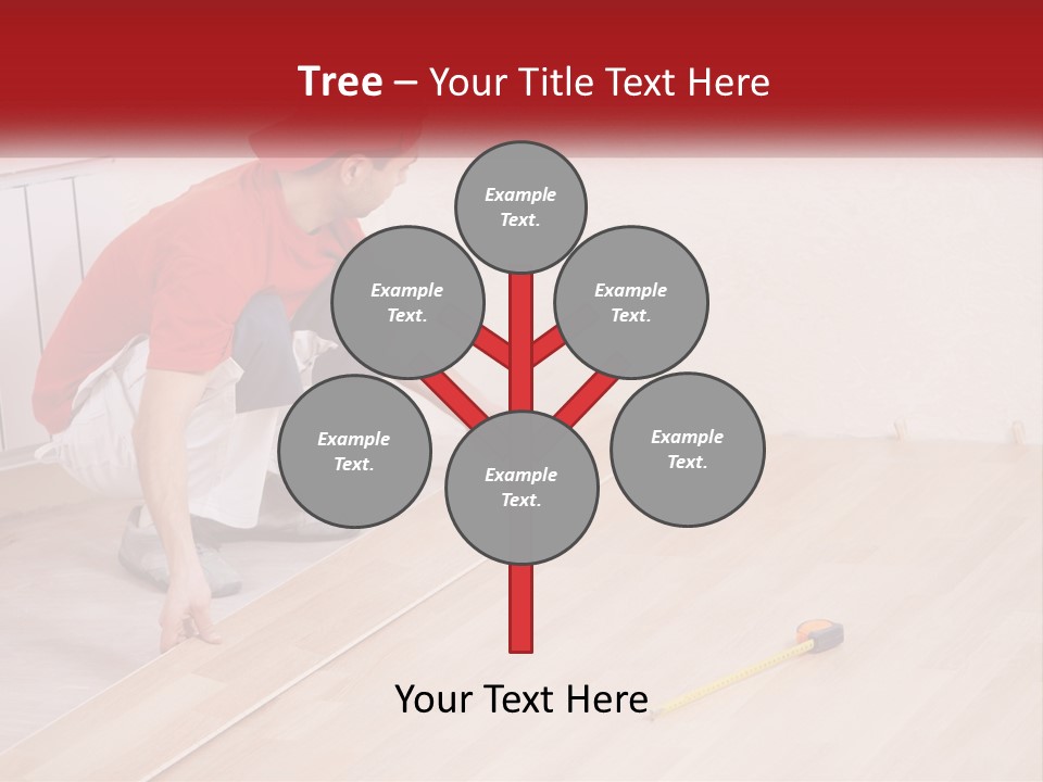 A Man In Red Shirt And White Pants Working On A Wooden Floor PowerPoint Template