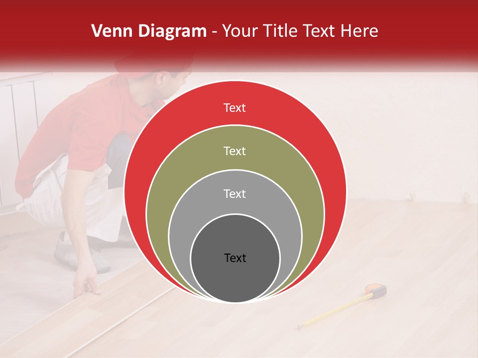 A Man In Red Shirt And White Pants Working On A Wooden Floor PowerPoint Template