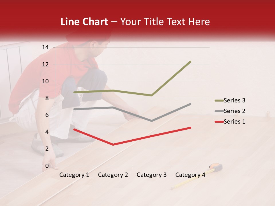 A Man In Red Shirt And White Pants Working On A Wooden Floor PowerPoint Template