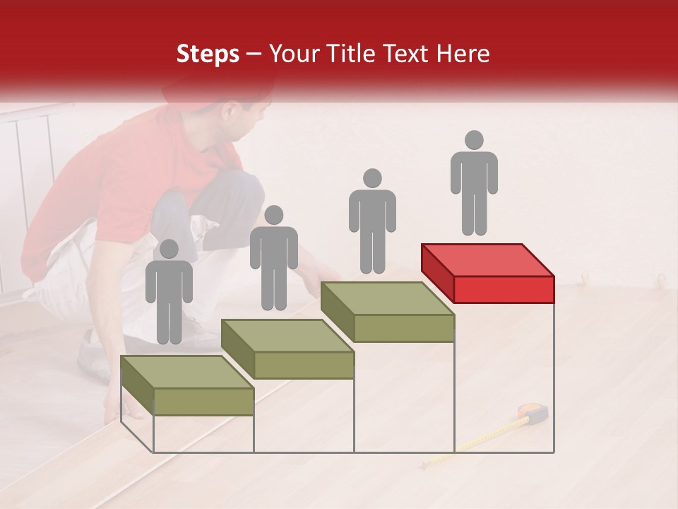 A Man In Red Shirt And White Pants Working On A Wooden Floor PowerPoint Template
