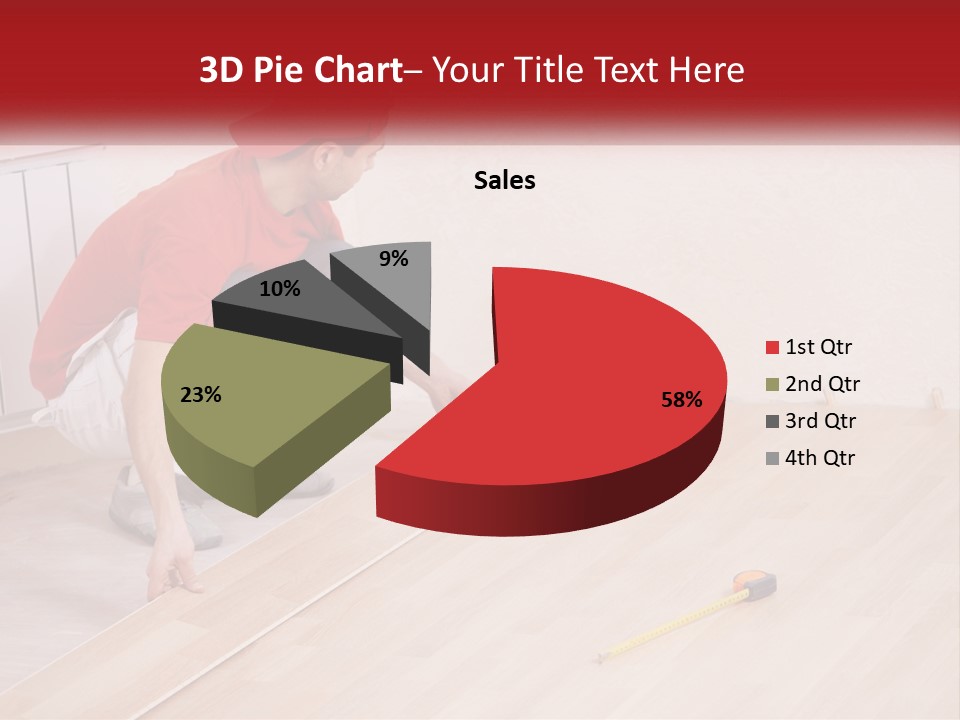 A Man In Red Shirt And White Pants Working On A Wooden Floor PowerPoint Template