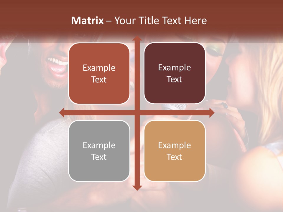 A Group Of People Singing Into A Microphone PowerPoint Template