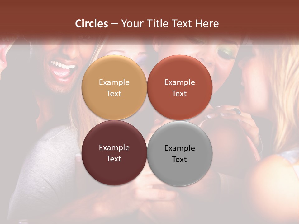 A Group Of People Singing Into A Microphone PowerPoint Template