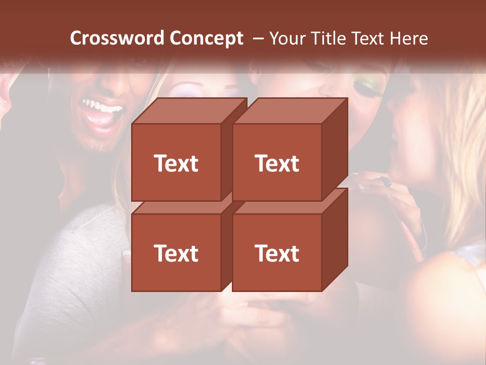 A Group Of People Singing Into A Microphone PowerPoint Template