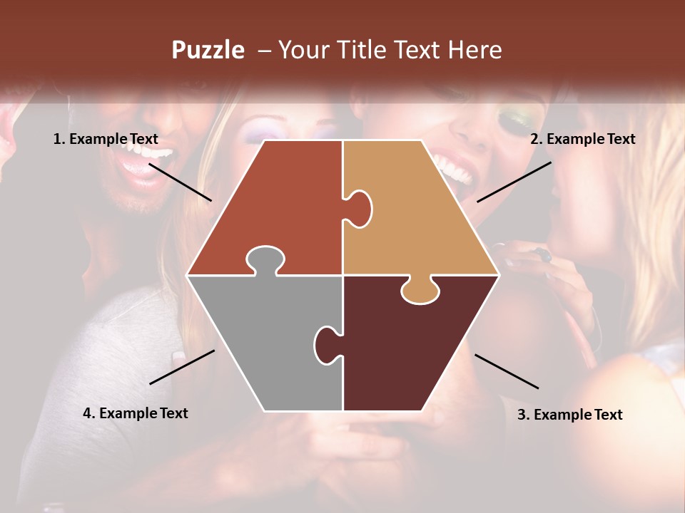 A Group Of People Singing Into A Microphone PowerPoint Template