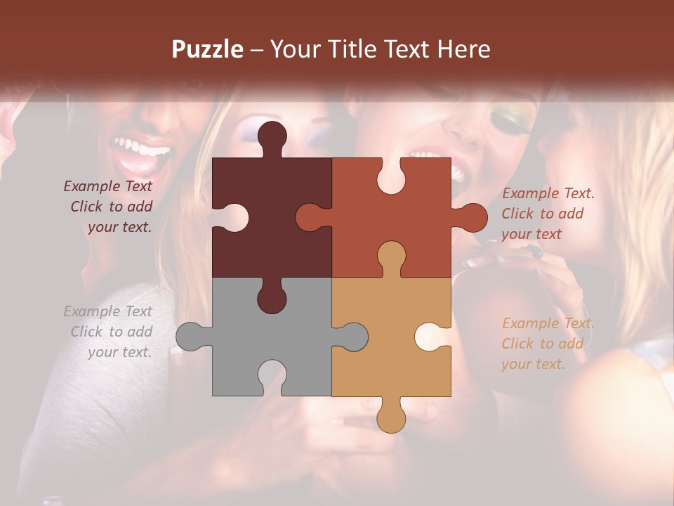 A Group Of People Singing Into A Microphone PowerPoint Template