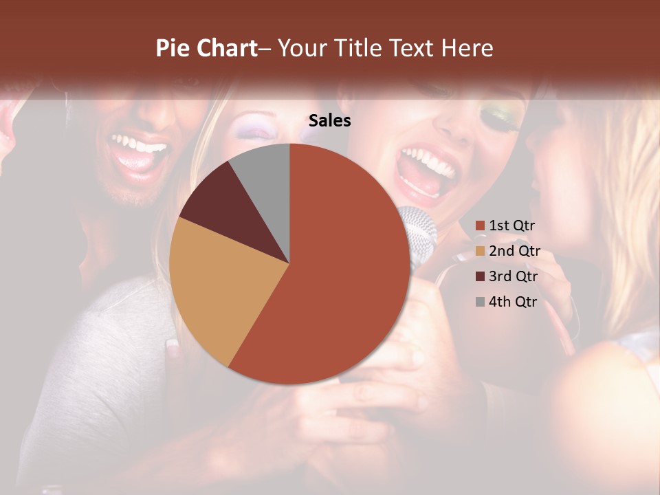 A Group Of People Singing Into A Microphone PowerPoint Template