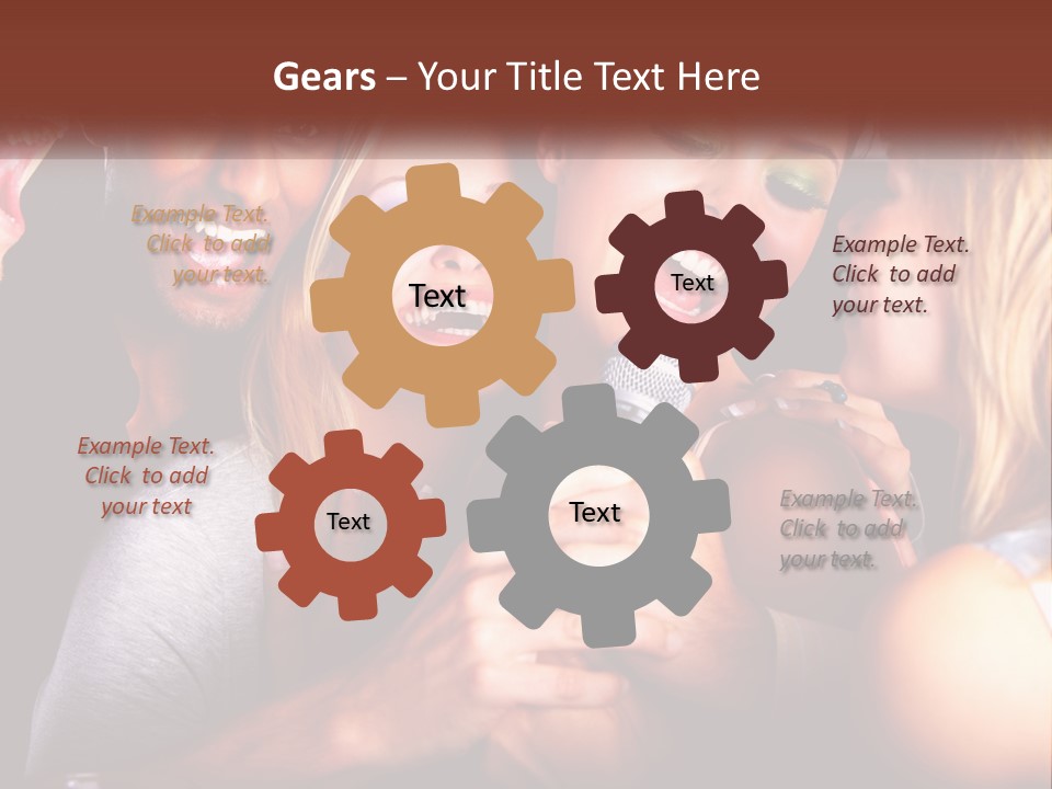 A Group Of People Singing Into A Microphone PowerPoint Template