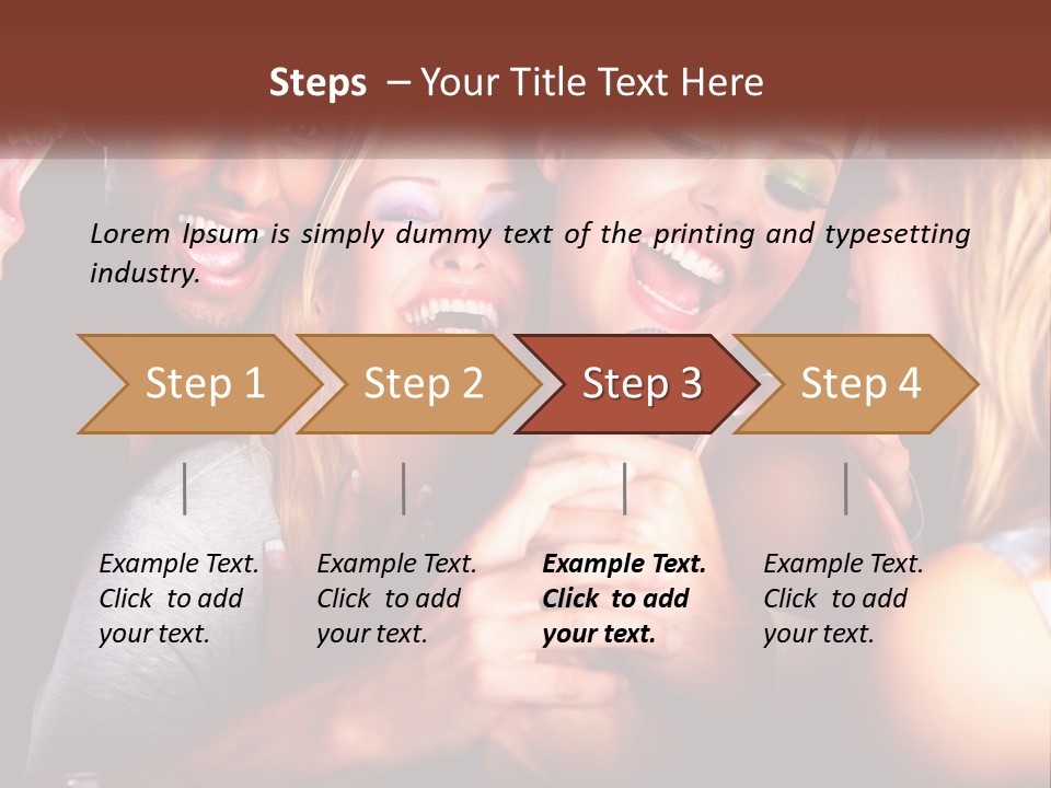 A Group Of People Singing Into A Microphone PowerPoint Template