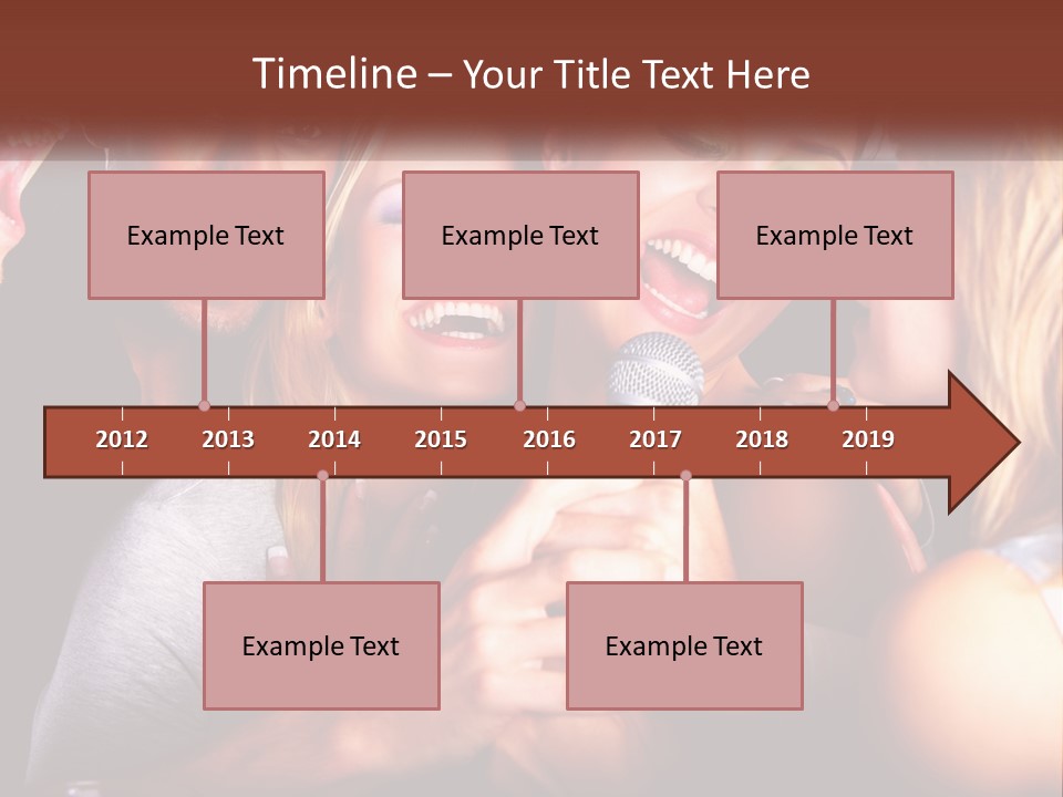 A Group Of People Singing Into A Microphone PowerPoint Template