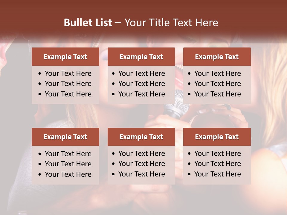 A Group Of People Singing Into A Microphone PowerPoint Template