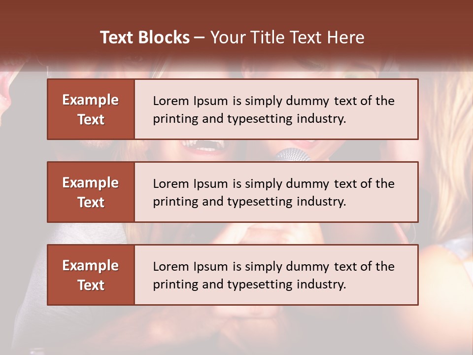A Group Of People Singing Into A Microphone PowerPoint Template