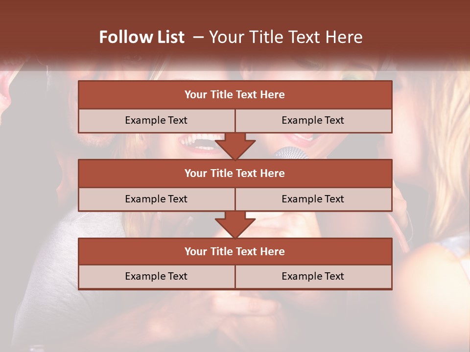 A Group Of People Singing Into A Microphone PowerPoint Template