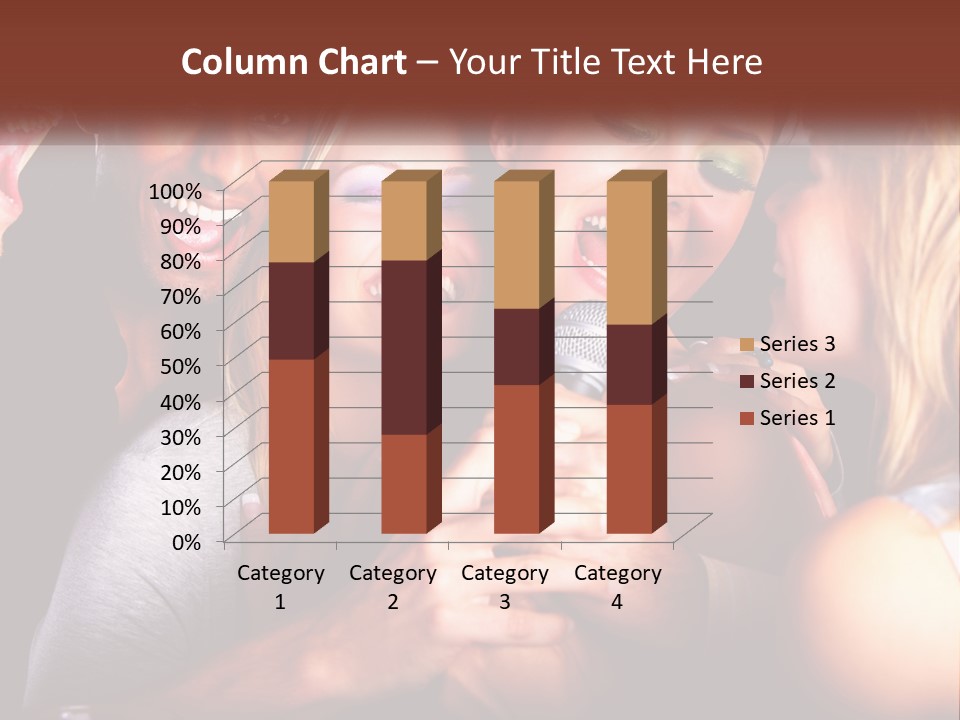 A Group Of People Singing Into A Microphone PowerPoint Template