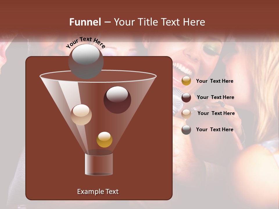 A Group Of People Singing Into A Microphone PowerPoint Template