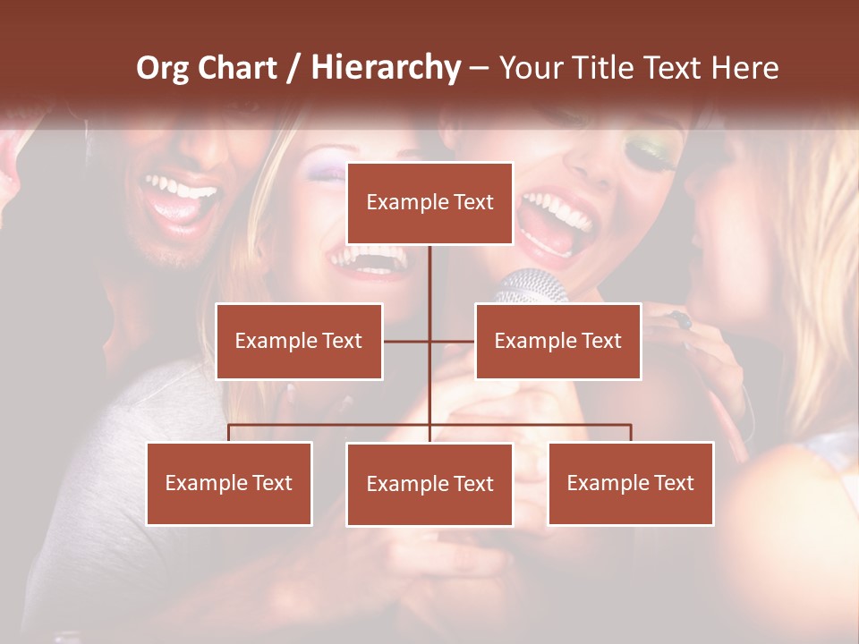 A Group Of People Singing Into A Microphone PowerPoint Template