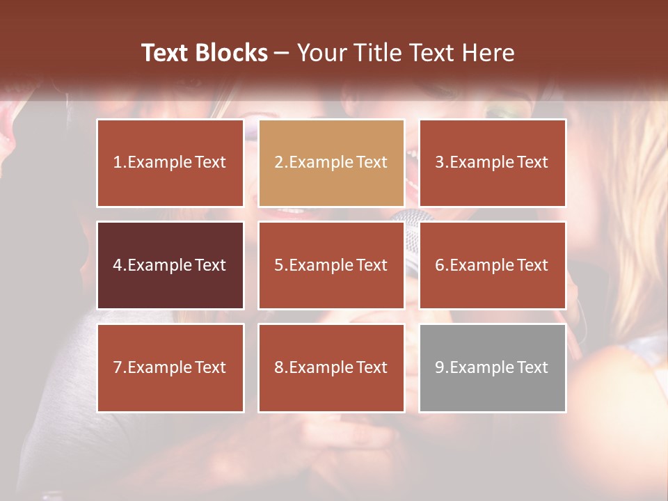 A Group Of People Singing Into A Microphone PowerPoint Template
