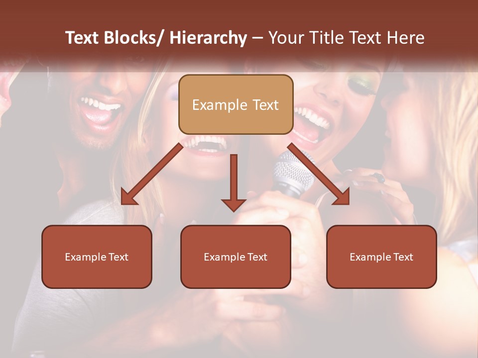 A Group Of People Singing Into A Microphone PowerPoint Template