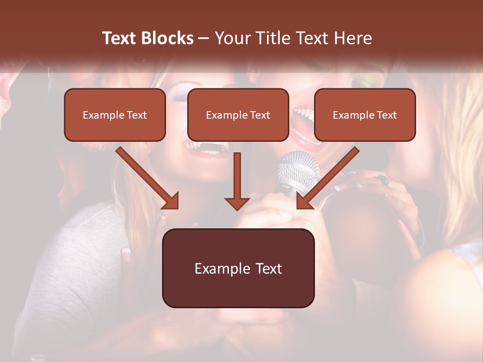 A Group Of People Singing Into A Microphone PowerPoint Template