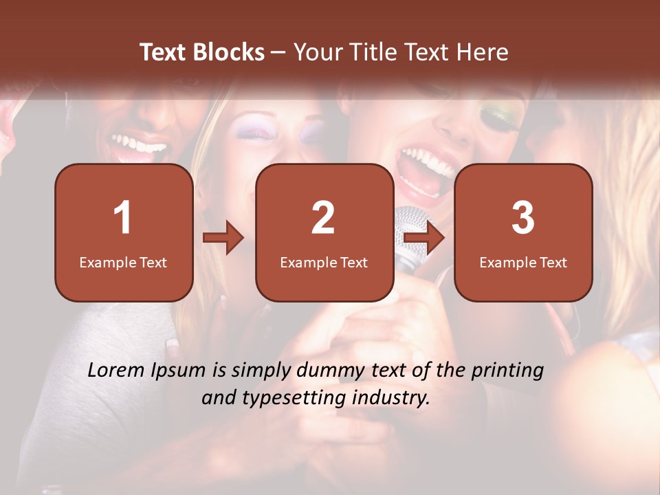 A Group Of People Singing Into A Microphone PowerPoint Template