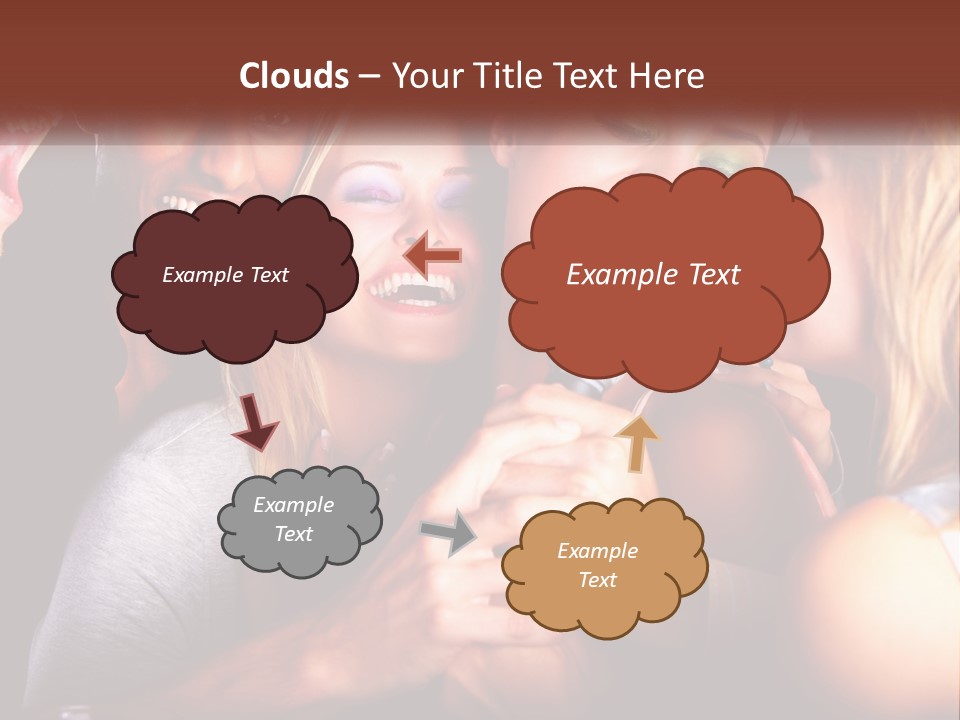 A Group Of People Singing Into A Microphone PowerPoint Template