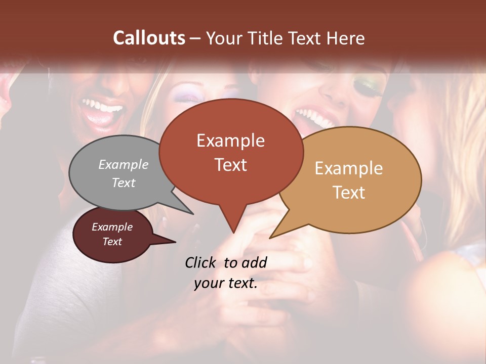 A Group Of People Singing Into A Microphone PowerPoint Template