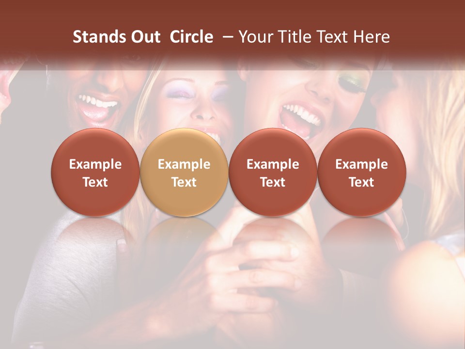 A Group Of People Singing Into A Microphone PowerPoint Template