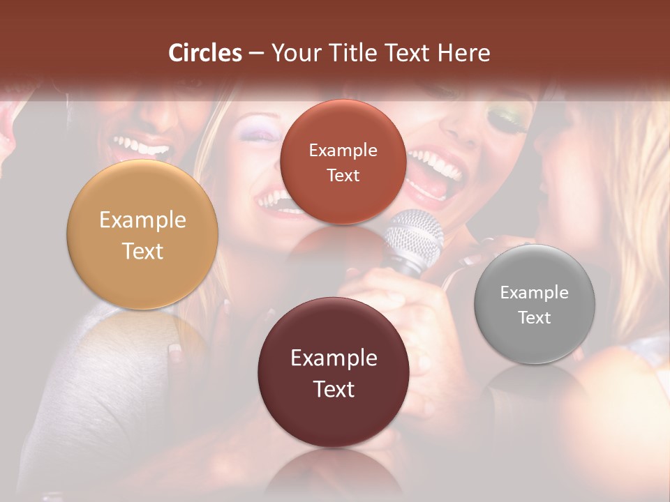 A Group Of People Singing Into A Microphone PowerPoint Template