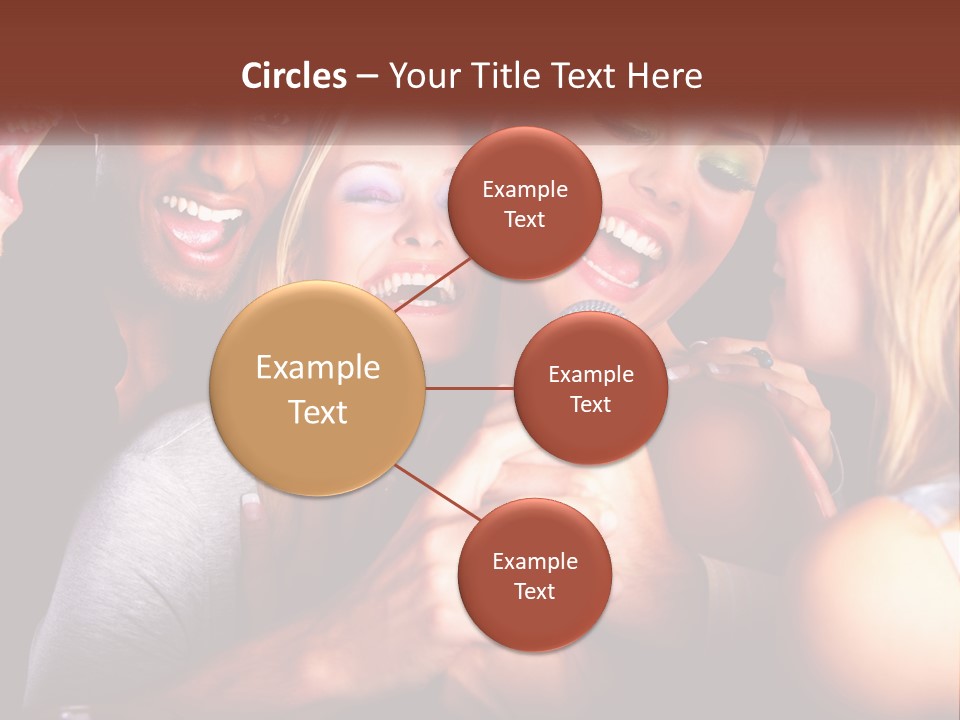 A Group Of People Singing Into A Microphone PowerPoint Template