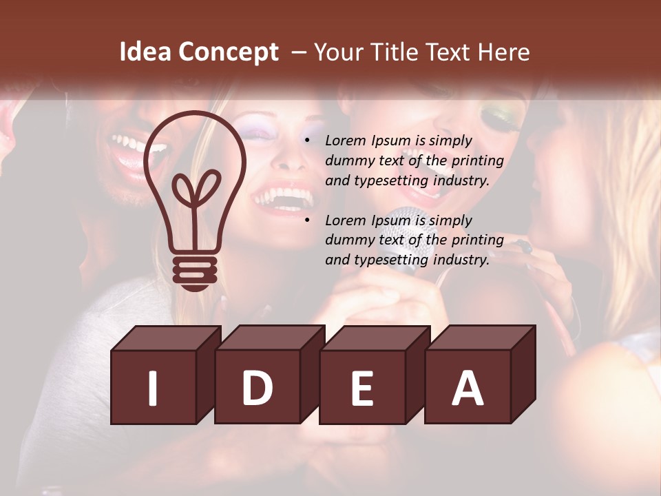 A Group Of People Singing Into A Microphone PowerPoint Template