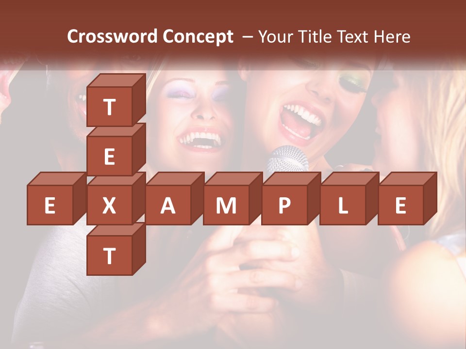 A Group Of People Singing Into A Microphone PowerPoint Template